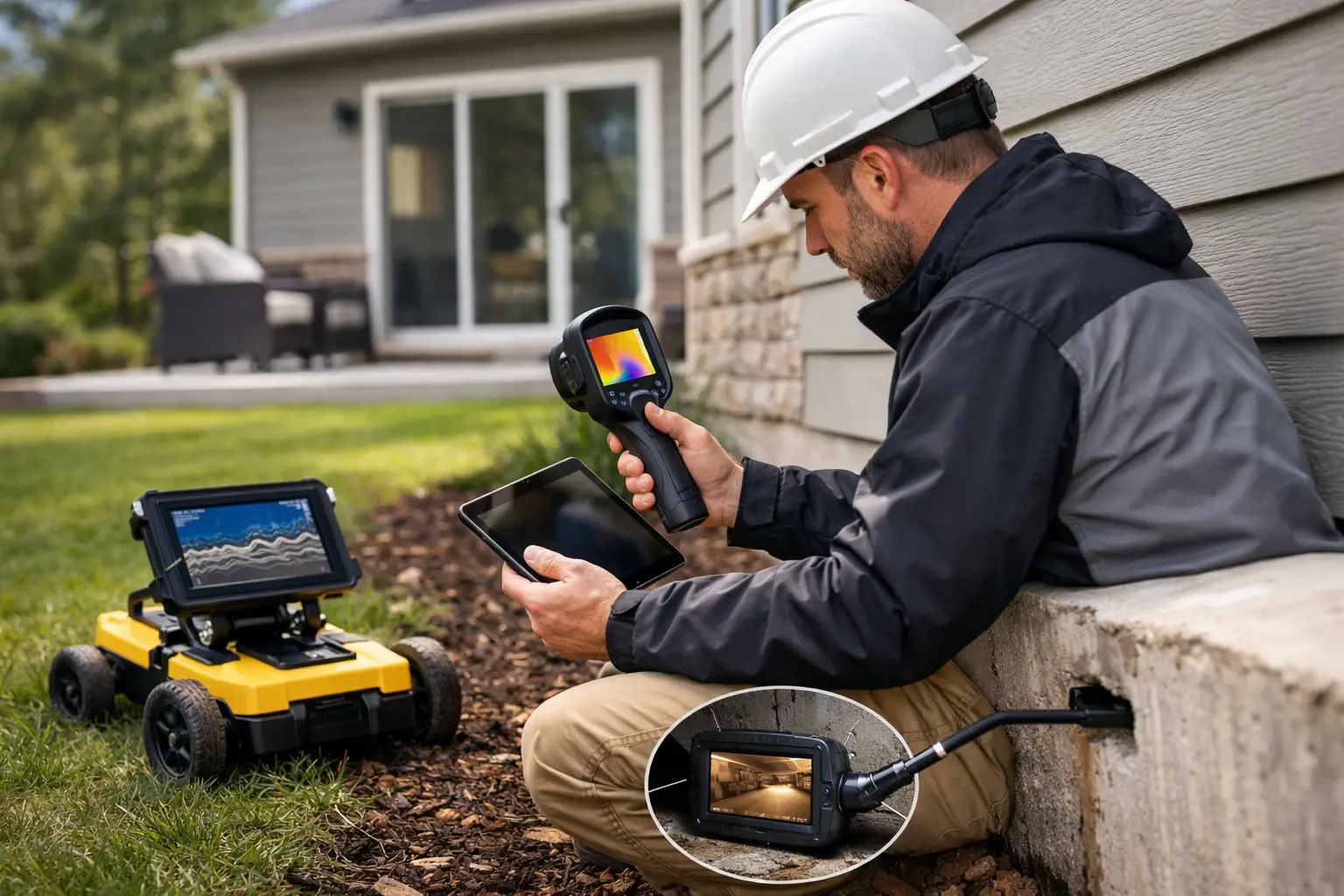 Foundation inspection using infrared thermography and data analysis tools.