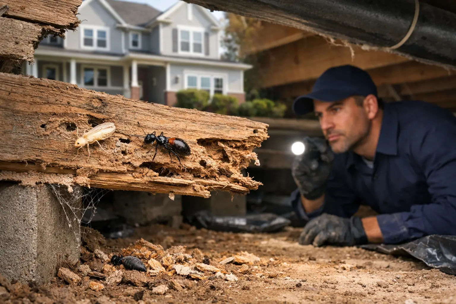 Signs of Wood Destroying Insects in Crawlspaces